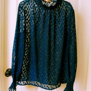 Everleigh Sheer Blue Blouse